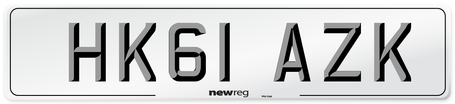 HK61 AZK Number Plate from New Reg